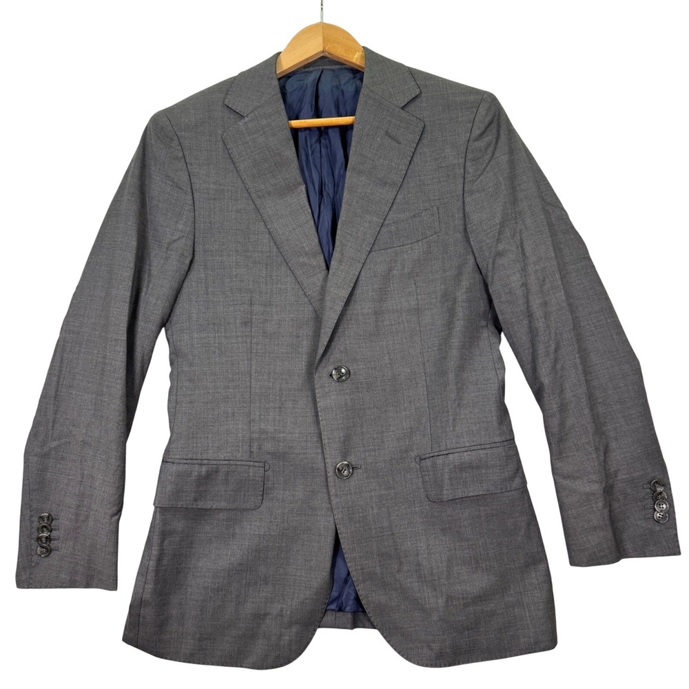 SuitSupply Mens 34R‎ Slim Fit Gray Wool REDA Blazer Sport Coat 2-Button Jacket